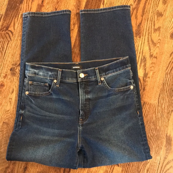 EXPRESS Straight Ankle High Rise Jeans - Picture 4 of 13